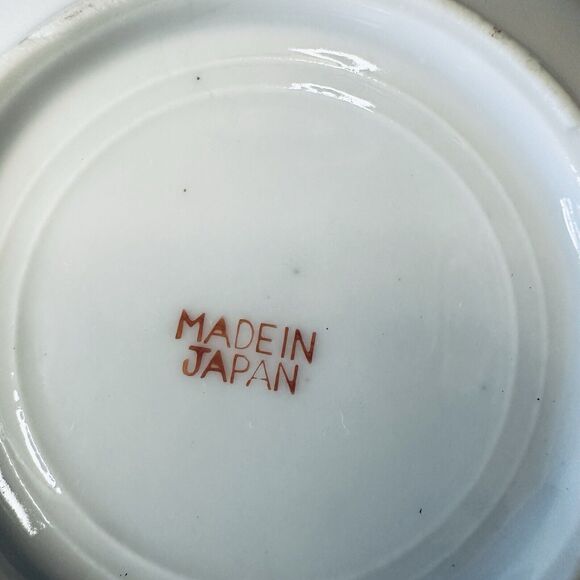 Japanese Moriage Dish/Bowl Set of 2, House, Mountain, Boat, Bird, Flowers VTG - Picture 6 of 9